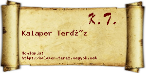Kalaper Teréz névjegykártya